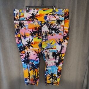 NWT Size 4x Torrid Multicolor Tropical Print Capris